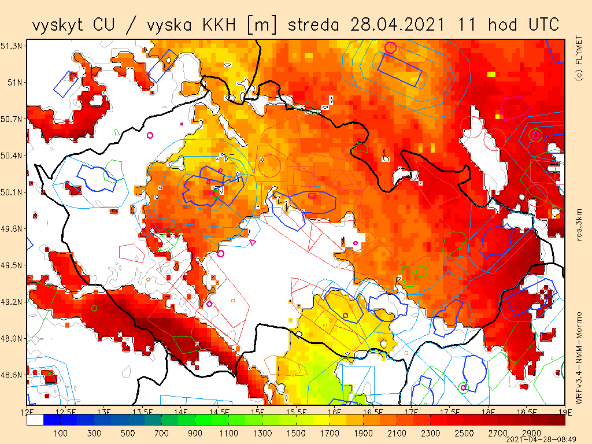 Flymet a oblačná ve středočeském kraji a severovýchodě čech